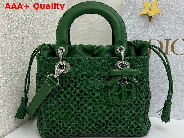 Dior Medium Lady Dior Bag in Green Braided Lambskin Replica