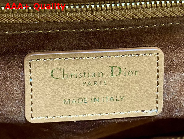 Dior Medium Lady Dior Bag in Natural Rantan and Brwon Calfskin Replica