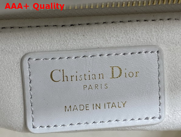 Dior Medium Lady Dior Bag in Natural Rantan and White Calfskin Replica