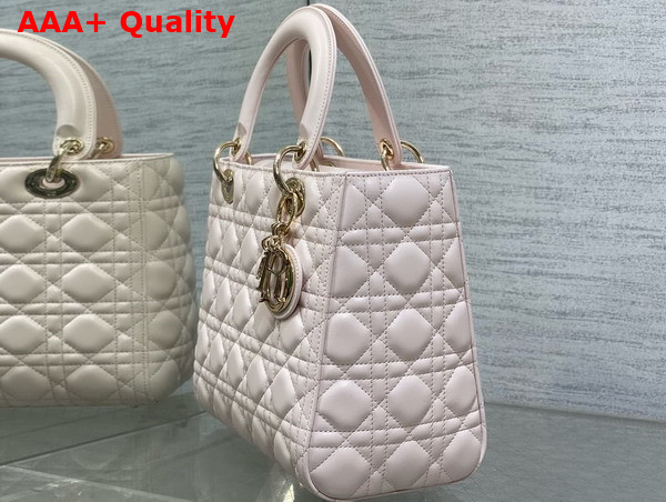 Dior Medium Lady Dior Bag in Pale Pink Cannage Lambskin Replica