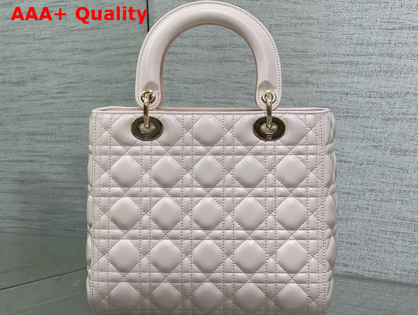 Dior Medium Lady Dior Bag in Pale Pink Cannage Lambskin Replica