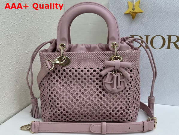 Dior Medium Lady Dior Bag in Pink Braided Lambskin Replica
