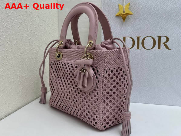 Dior Medium Lady Dior Bag in Pink Braided Lambskin Replica