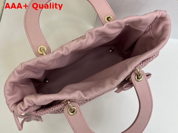 Dior Medium Lady Dior Bag in Pink Braided Lambskin Replica