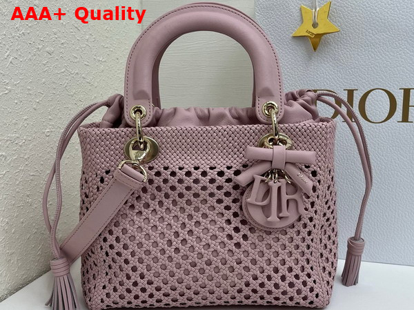 Dior Medium Lady Dior Bag in Pink Braided Lambskin Replica