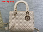 Dior Medium Lady Dior Bag in Powder Beige Cannage Lambskin Replica