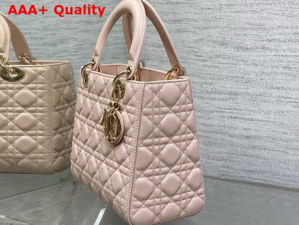 Dior Medium Lady Dior Bag in Powder Pink Cannage Lambskin Replica