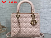 Dior Medium Lady Dior Bag in Powder Pink Cannage Lambskin Replica