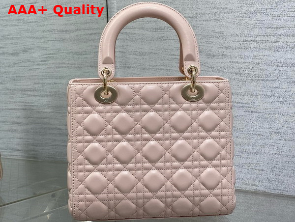 Dior Medium Lady Dior Bag in Powder Pink Cannage Lambskin Replica