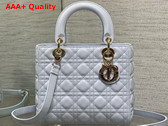 Dior Medium Lady Dior Bag in Shirt Blue Cannage Lambskin Replica