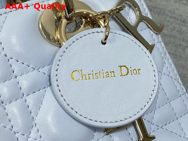 Dior Medium Lady Dior Bag in Shirt Blue Cannage Lambskin Replica