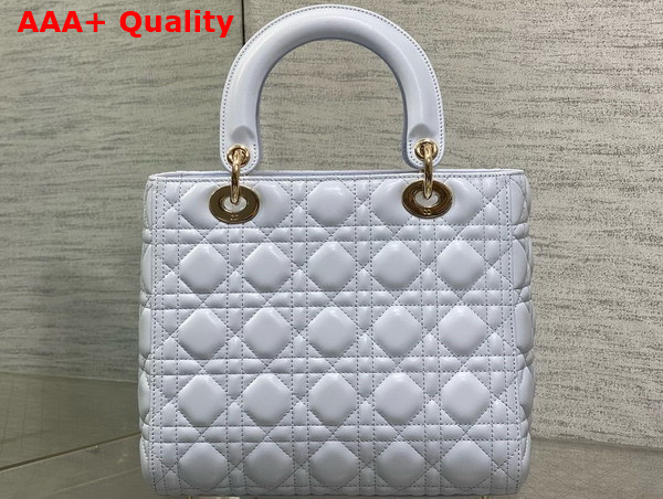Dior Medium Lady Dior Bag in Shirt Blue Cannage Lambskin Replica