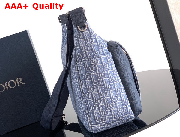 Dior Medium Rider Soft Hobo Bag in Blue Dior Oblique Jacquard and Blue Grained Calfskin Replica