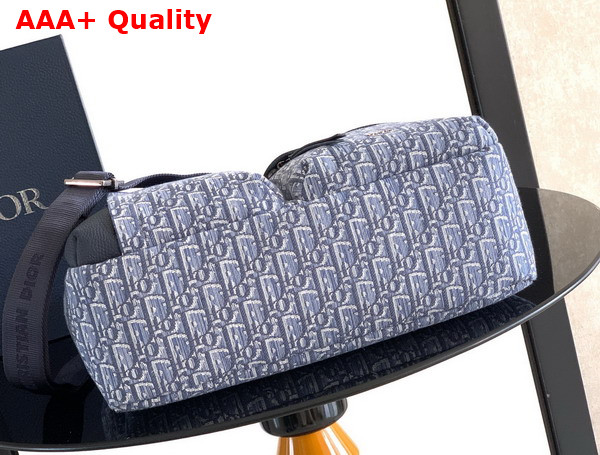 Dior Medium Rider Soft Hobo Bag in Blue Dior Oblique Jacquard and Blue Grained Calfskin Replica