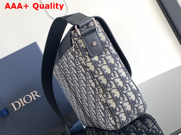 Dior Medium Saddle Messenger Bag with Flap Beige and Black Dior Oblique Jacquard with Black Grained Calfskin Replica