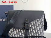 Dior Medium Saddle Messenger Bag with Flap Beige and Black Dior Oblique Jacquard with Black Grained Calfskin Replica