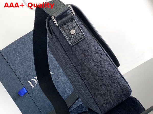 Dior Medium Saddle Messenger Bag with Flap Black Dior Oblique Jacquard and Black Grained Calfskin Replica
