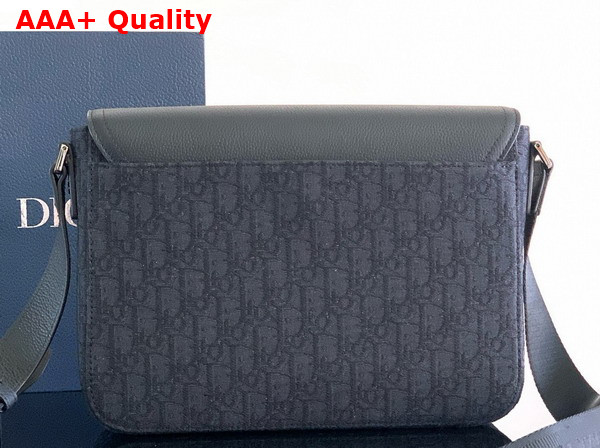 Dior Medium Saddle Messenger Bag with Flap Black Dior Oblique Jacquard and Black Grained Calfskin Replica
