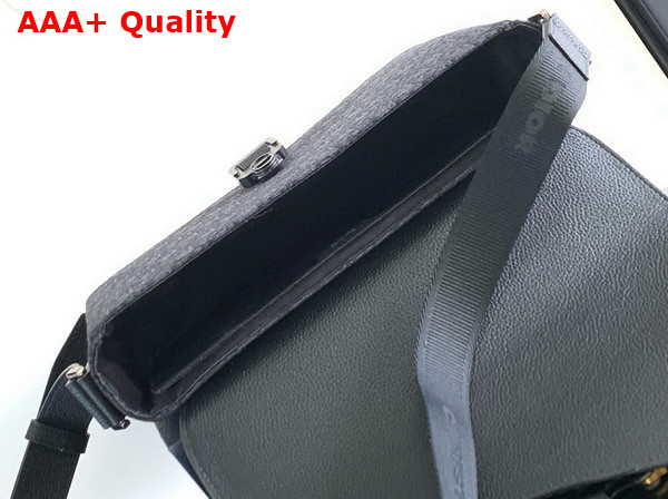 Dior Medium Saddle Messenger Bag with Flap Black Dior Oblique Jacquard and Black Grained Calfskin Replica