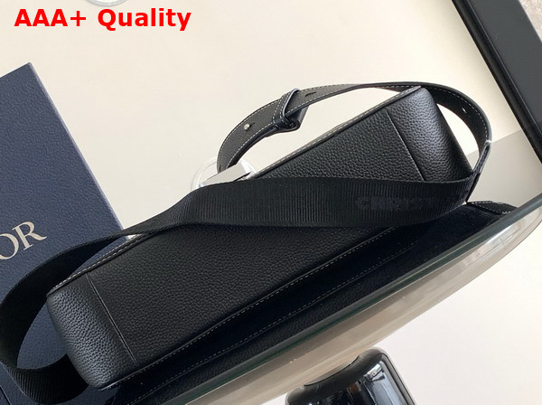 Dior Medium Saddle Messenger Bag with Flap Black Grained Calfskin Replica