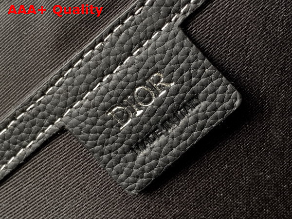 Dior Medium Saddle Messenger Bag with Flap Black Grained Calfskin Replica