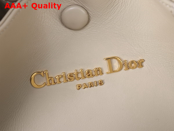 Dior Medium Signature Bucket Bag in Beige Cannage Tweed and Smooth Calfskin Replica