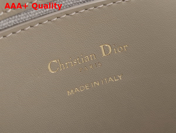 Dior Medium Signature Bucket Bag in Beige Cannage Tweed and Smooth Calfskin Replica