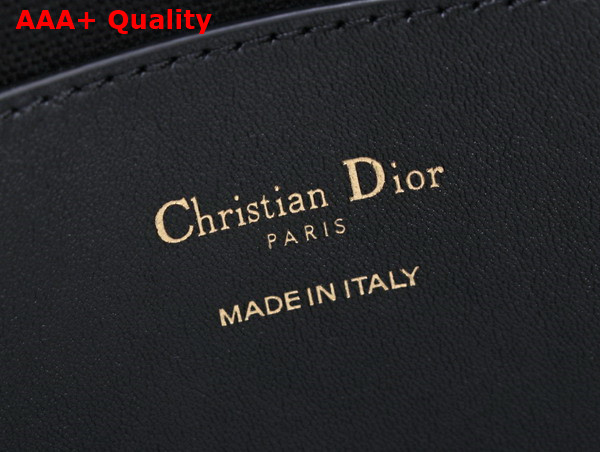Dior Medium Signature Bucket Bag in Black Cannage Tweed and Smooth Calfskin Replica
