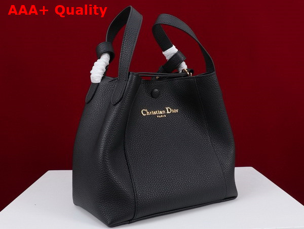 Dior Medium Signature Bucket Bag in Black Grained Calfskin Replica