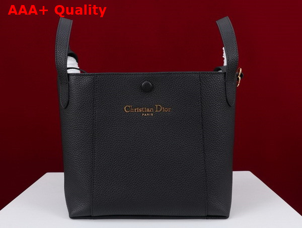 Dior Medium Signature Bucket Bag in Black Grained Calfskin Replica