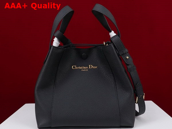 Dior Medium Signature Bucket Bag in Black Grained Calfskin Replica