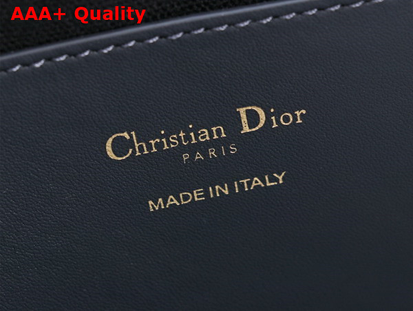 Dior Medium Signature Bucket Bag in Blue Dior Oblique Jacquard and Smooth Calfskin Replica