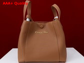 Dior Medium Signature Bucket Bag in Brown Grained Calfskin Replica