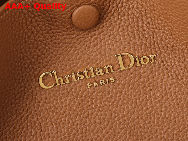 Dior Medium Signature Bucket Bag in Brown Grained Calfskin Replica