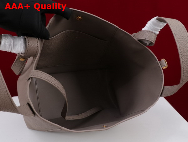 Dior Medium Signature Bucket Bag in Gray Grained Calfskin Replica