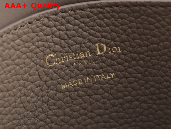 Dior Medium Signature Bucket Bag in Gray Grained Calfskin Replica