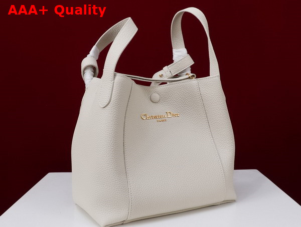 Dior Medium Signature Bucket Bag in Latte Grained Calfskin Replica
