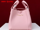 Dior Medium Signature Bucket Bag in Pink Grained Calfskin Replica