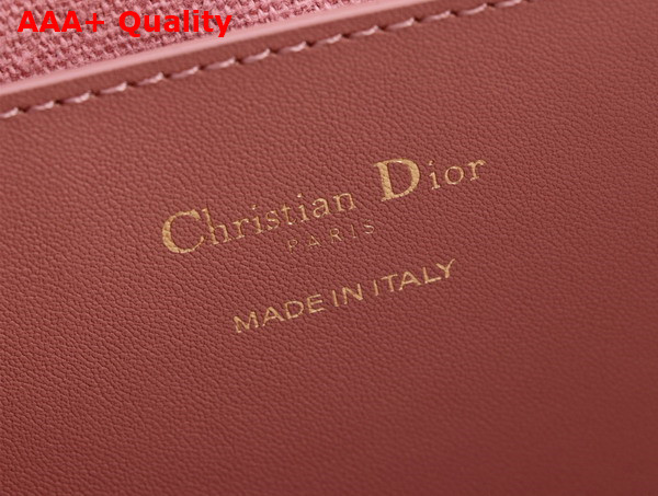 Dior Medium Signature Bucket Bag in Rose des Vents Cannage Tweed and Smooth Calfskin Replica