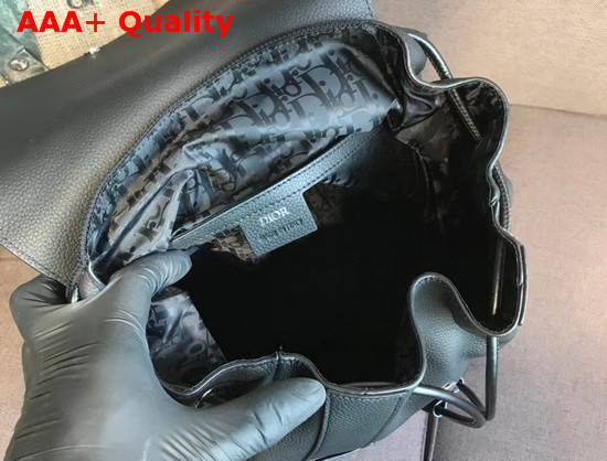 Dior Men Backpack Black Grained Calfskin Replica