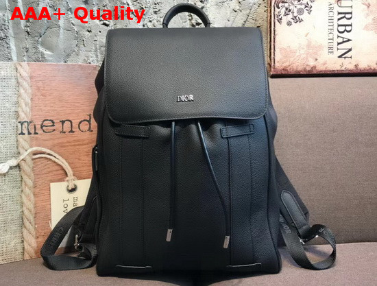 Dior Men Backpack Black Grained Calfskin Replica