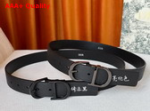 Dior Men Belt in Black Grained Calfskin 33mm Replica