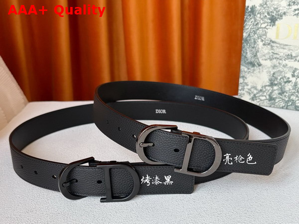 Dior Men Belt in Black Grained Calfskin 33mm Replica