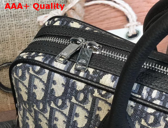 Dior Men Briefcase Beige and Black Dior Oblique Jacquard and Black Grained Calfskin Replica