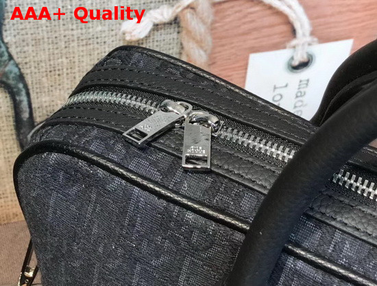 Dior Men Briefcase Black Dior Oblique Jacquard and Black Grained Calfskin Replica