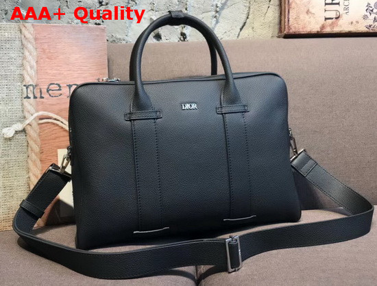Dior Men Briefcase Black Grained Calfskin Replica