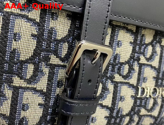 Dior Messenger Bag Blue Dior Oblique Canvas and Calfskin Replica