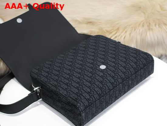 Dior Messenger Bag in Black Dior Oblique Jacquard Canvas Replica