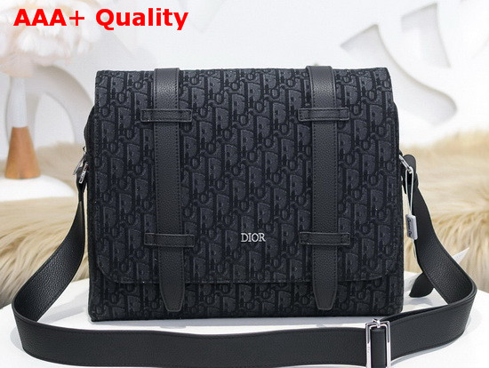 Dior Messenger Bag in Black Dior Oblique Jacquard Canvas Replica