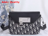 Dior Messenger Pouch Beige and Black Dior Oblique Jacquard and Black Smooth Calfskin Replica